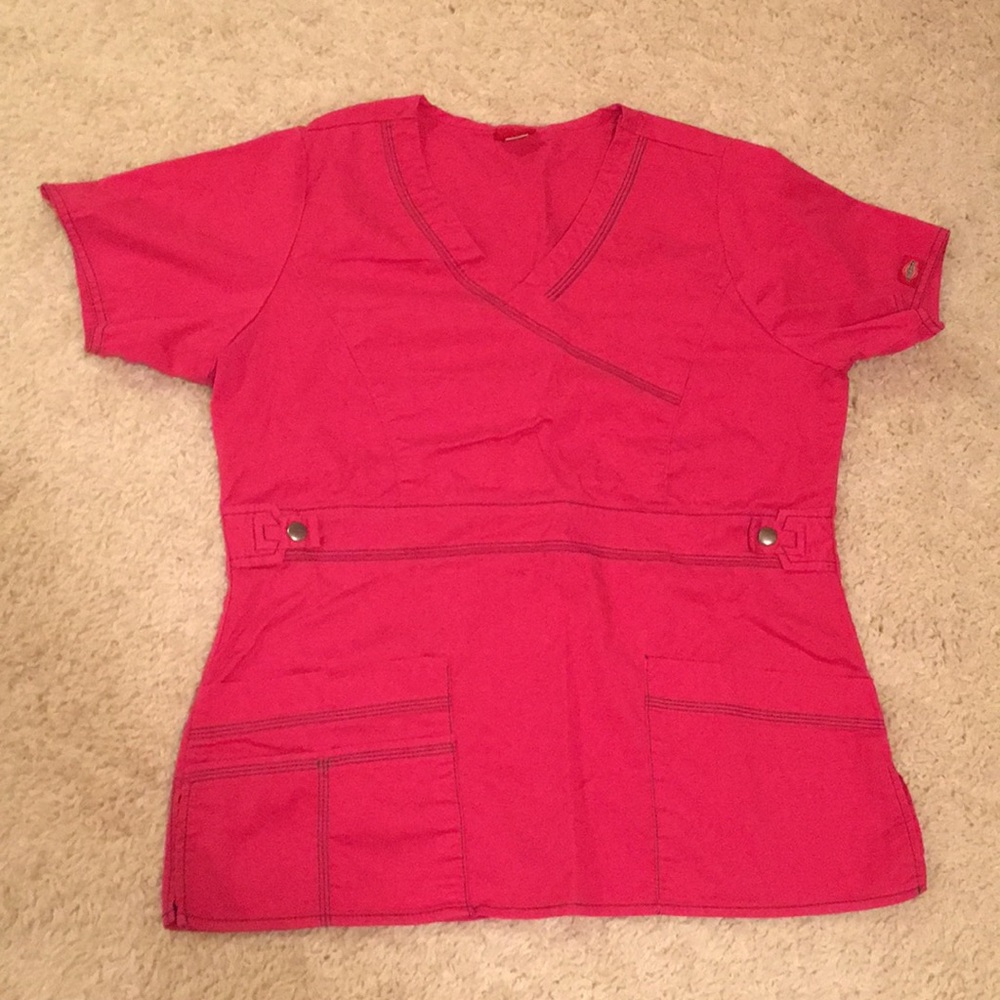 Dickies pink scrub top